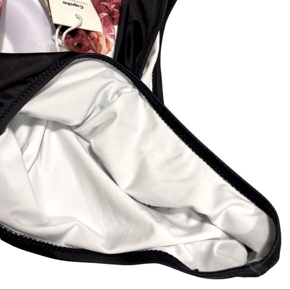 Vintage Rose Print Push Up Spaghetti Strap One Piece Swimsuit • NWT • Large - Picture 5 of 9